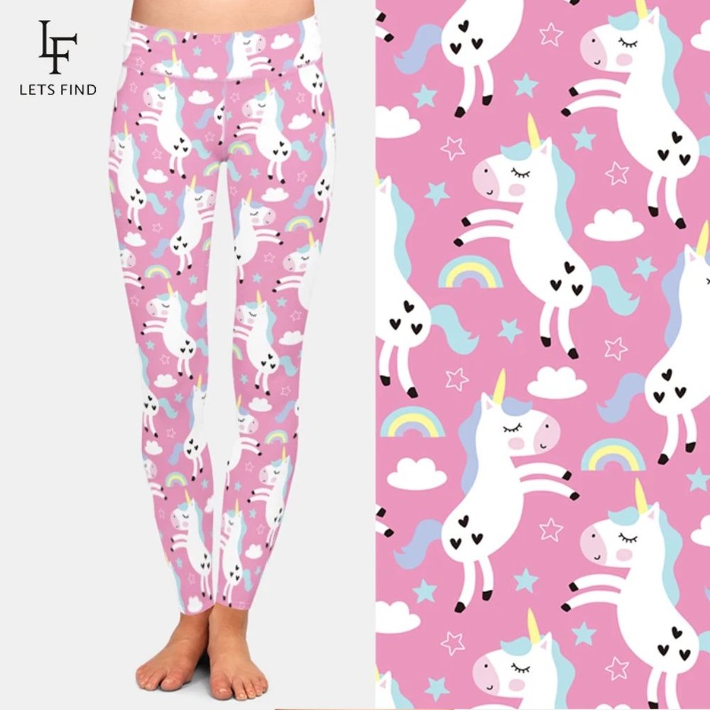 Womens Unicorn Leggings Pink